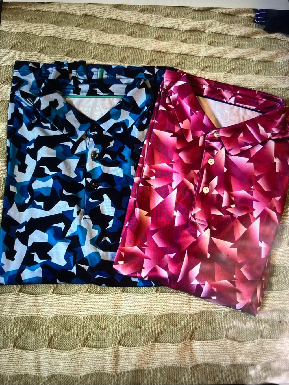 Maelreg performance geometric golf shirts polo XL